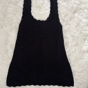 Anthropologie Black Sweater Knit Tank Top